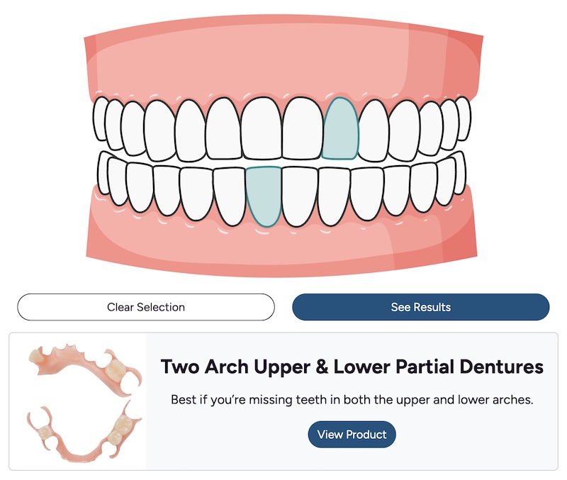 Tooth selector preview